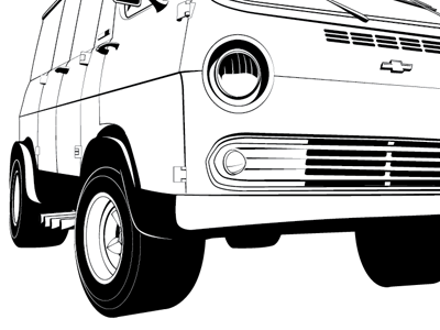 The Great Pumkin 64 chevy van illustration vannin