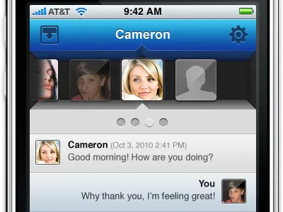 IM Concept blue chat design grey im iphone