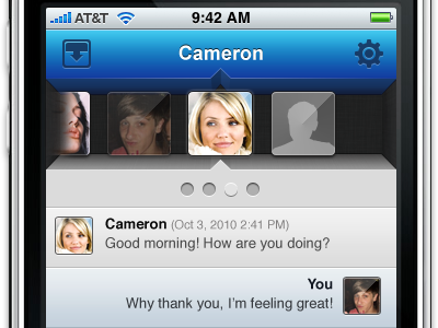 IM Concept blue chat design grey im iphone