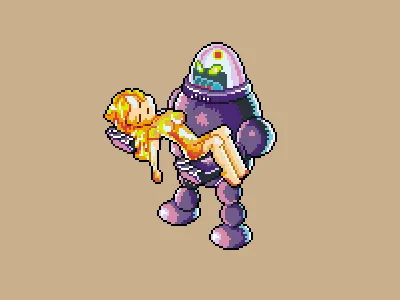 Forbidden Planet pixel art robot