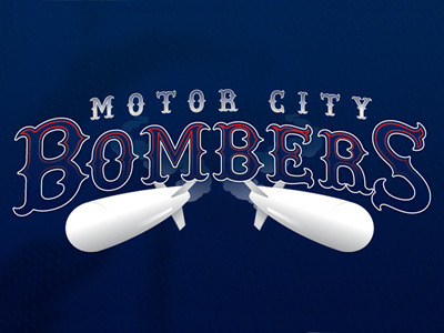 Motor City Bombers Logo baseball bombs design logo