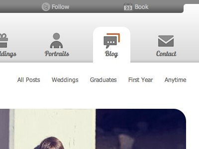 Photo Site Header grey header lobster navigation