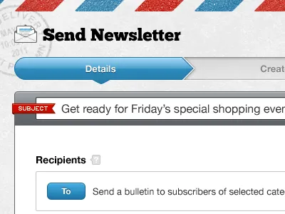 Send Newsletter airmail newsletter progress subject