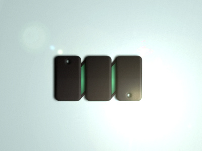 Logo "m" black blue brand green identity iphone logo mark mobile yes a lens flare