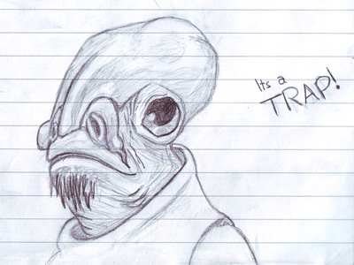 It's a Trap! illustration pencil sketch star wars