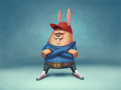 gangsta character denis funny graffiti illustration krasavchikov krol krolone rabbit