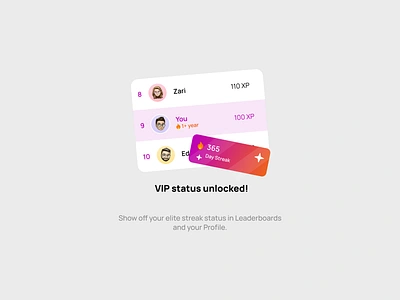 Leaderboard {{status unlocked}} app avatar card devdock empty state flow gradient illustration leaderboard modal onboarding reward score stats status vip web