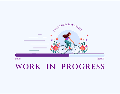 Work in progress illustration - file cover thumbnail adobe illustrator bicycle cycle flower girl graphic design illustration race to win scale typography ui visual design