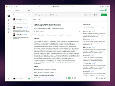 AI Meetings Note Tracker ai ai note tracker collaboration tool ui design meeting manager meeting notes app meeting notes dashboard minimalist design productivity dashboard productivity tools design smart note taking ui ui design ui kit uikit uiux voice to text notes web design