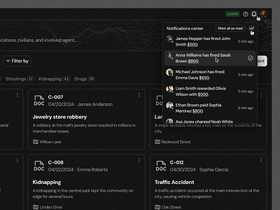 Notifications · Koala UI b2b dark dark mode dashboard design figma koala landing notification notificatoins product saas ui ui design user interface ux ux design uxui