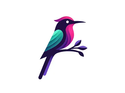 Artistic Logo Inspirations by ART #21: Bird Perched on a Branch aravind art bird perched on a branch clean design digital flat geometric graphic design icon logo modern nature reddy tarugu ui ux vector website