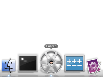 Hubcap icon, in context dock finder github gitx hubcap mac os x octocat terminal textmate