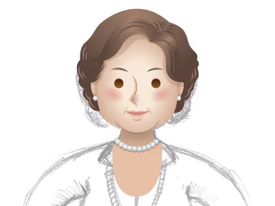Working on the face drawing illustrator mum pencil sketch vector
