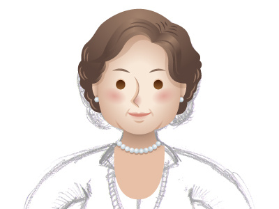 Working on the face drawing illustrator mum pencil sketch vector