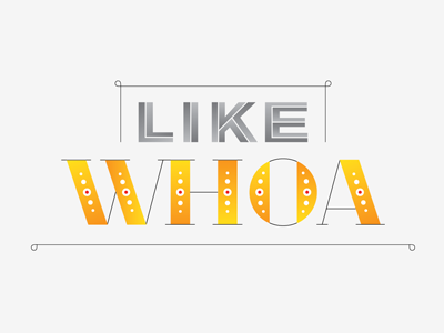 Whoa gradient inline lettering orange serif slab typography yellow