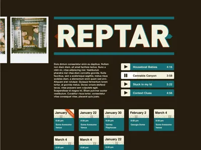 Reptar Design 1 band music website