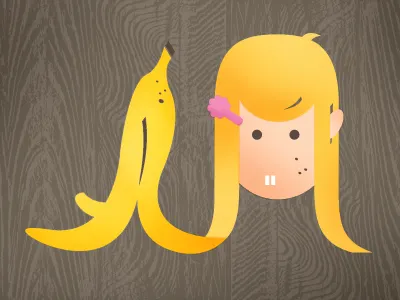 banana brain banana barrette blonde illustration