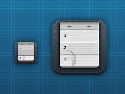 iOS Notebook icon app icon ios ipad notebook paper staples stitches texture