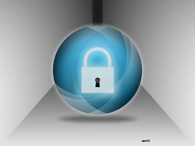 Lock & Key blue fireworks gray illustration key lock perspective sphere