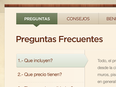 FAQ section brown faq green real estate wood