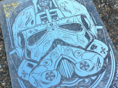 Stormtrooper Laser Etched Acrylic illustration laser etching vector