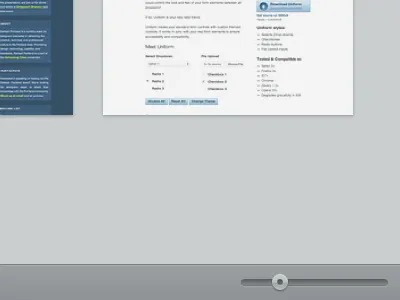 Lower toolbar blue coming soon grey portfolio slider