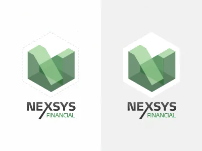 Nexsys cube ffmax geometric hexagon isometric logo transparency