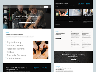 Homepage for physiotherapy practice figma fitness health hero homepage landing page physiotherapy web design website wellness