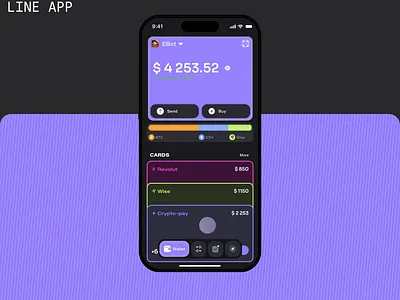 Line Crypto Wallet App app crypto app figma design finance app home screen mobile design product design rive ui ux wallet
