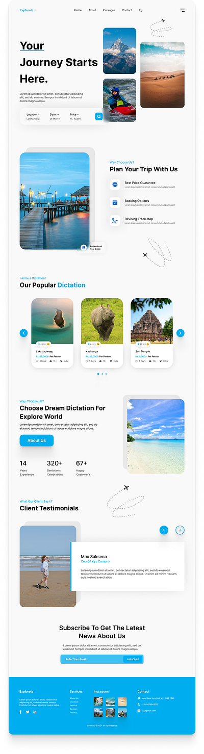 Interactive Travel Website UI Design figma graphic design logo ui ui design uiux uiux designer website design