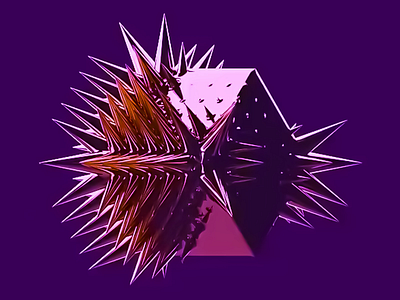 Spiked Star 3D Design 3d 3d art 3d art work 3d illustration 3d visual abstract abstract design design digital digital art dynamic geometric metallic orange pink purple background shape sharp edges spiky textured