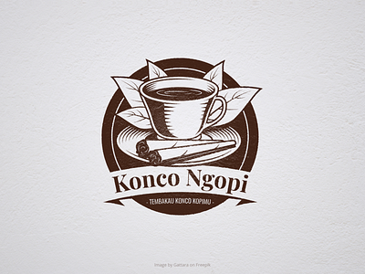 Konco Ngopi Logo Design cigar cigarette classic coffee graphic design illustration logo logo design retro vintage