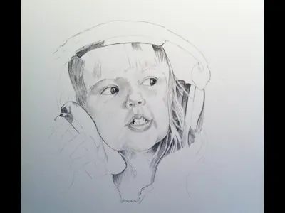 Jesse's Girl drawing grey pencil portrait sketch