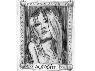 Aphrodite Sketch charcoal drawing portrait sketch