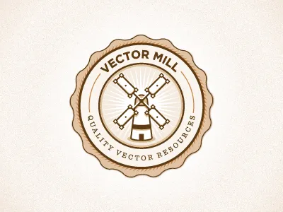 Vector Mill icon illustrator logo seal typography vector