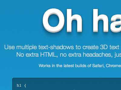 3D Text w/ Just CSS blue border radius contenteditable css css3 gradient helvetica neue rounded corners text text shadow white