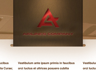 Website for Airlines Company airlines brown embed leather logo red