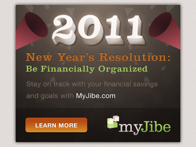MyJibe Banner Ad brown clarendon lt std green myjibe new years orange sproutbox