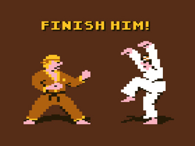 Finish Him! crane fighter glennz illustrator karate. kid mortal street vector