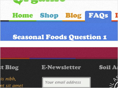 Mo Fruit footer navigation noise webdesign