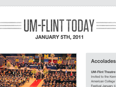 UM-Flint Internal Newsletter grey helvetica paper tugsten