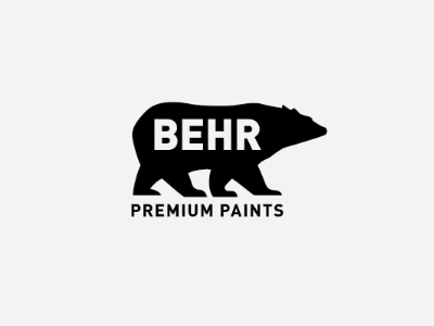 BEHR bear black brand din growl logo paint refresh typography