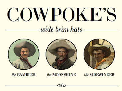 Cowpoke! beige lettering lettering.js ltc bodoni typekit