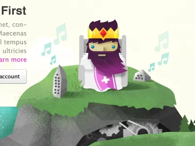 Priority Support blue gears grass green king purple rock speakers trees