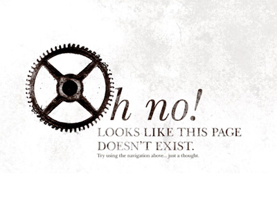 404 design brown cog grey grunge serif