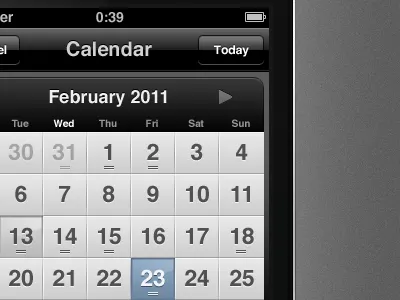 Saver. Calendar app calendar iphone saver ui
