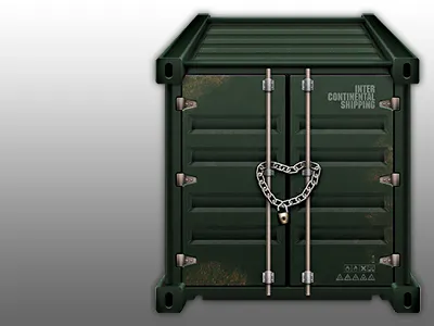 Container cargo container green icon shipping