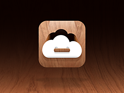 Cloud Storage app cloud drawer icon icons ios retina storage texture wood