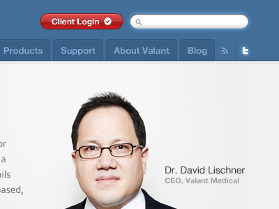 Client Login blue helvetica red white