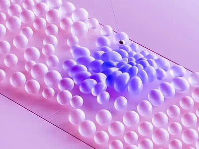 3D Bubble Cascade 3d 3d animation 3d art 3d art work 3d design abstract dark purple design digital digital art floating bubbles floating elements modern pattern pink purple spheres translucent visual visual design